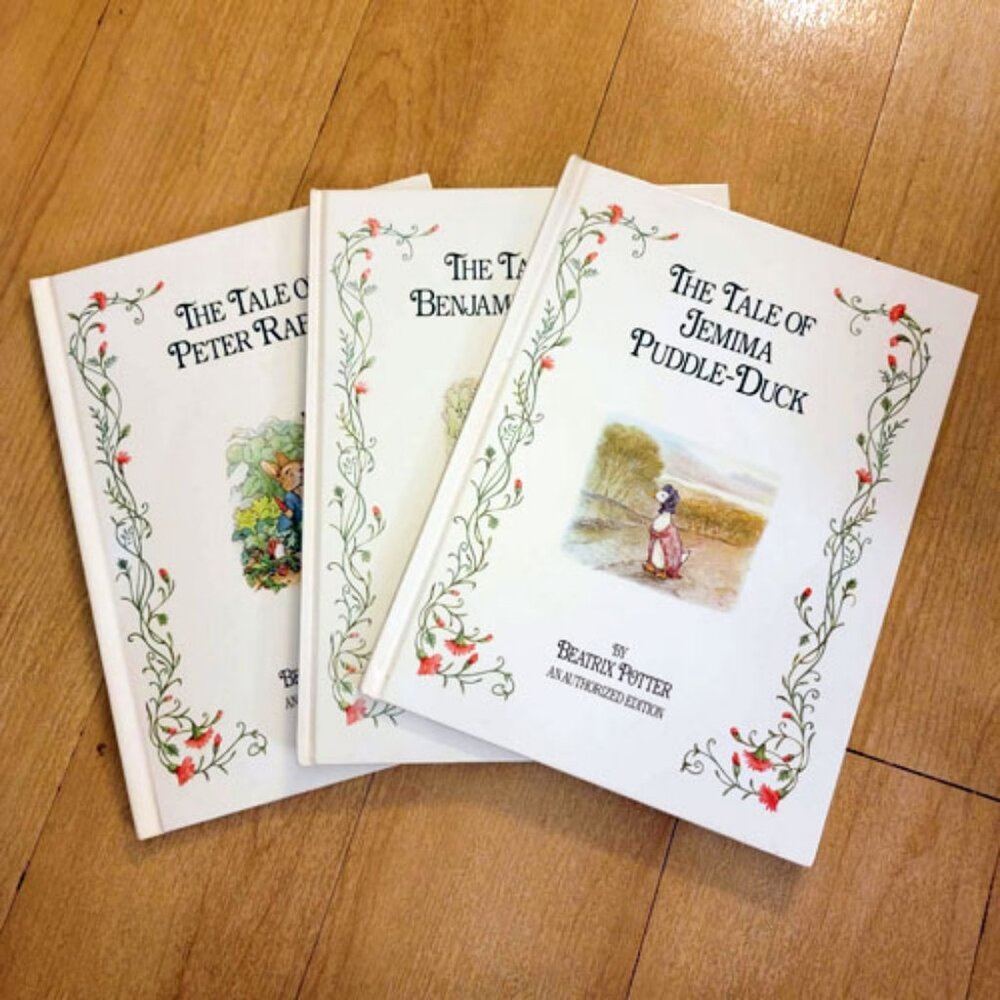 Beatrix Potter Oversized Storybooks HC Set 3 Peter Rabbit +Benjamin Bunny Easter
